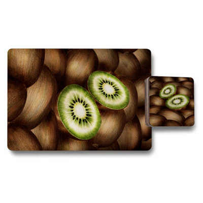 Benjamin Tate Design Kiwi Limited Designer Placemats And Coasters With Wood Base from B&Q