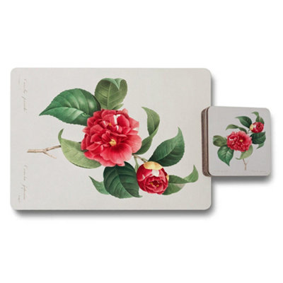 B&Q -  Botanical Art Placemat Coaster Set Of 12 Premium Print On Wood Bottom Limited Exclusive