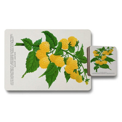 B&Q -  Golden Queen Placemats And Coasters Set With Wood Bottom Exclusive Designer Artwork