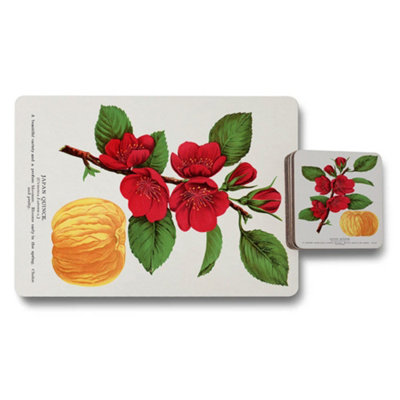 Benjamin Tate Design Designer Artwork Wood-Backed Placemat And Coaster Set12 PiecesPremium PrintLimited Edition from B&Q