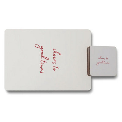 Benjamin Tate Design Placemat And Coaster Set Designer Artwork Wood Limited from B&Q