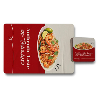 B&Q -  Placemat And Coaster Set In Designer Artwork CollectionWood BottomLimited Edition