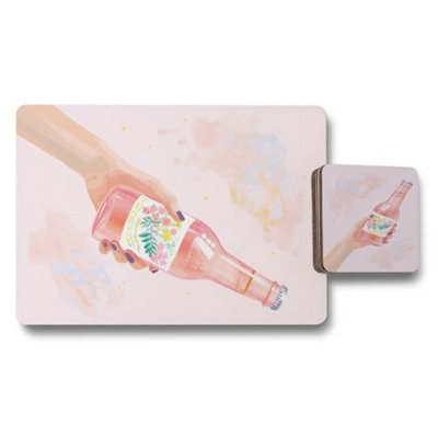 Benjamin Tate Design Set Of 12 Placemat And Coaster Set With Designer Artwork And Wood Bottom For Luxe Tables from B&Q