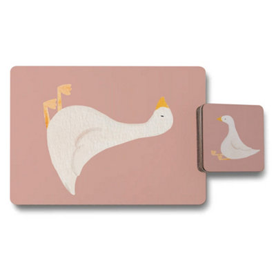 B&Q -  Placemat Coaster Set Designer Artwork Collection With Wood Bottom Exclusive Limited Edition
