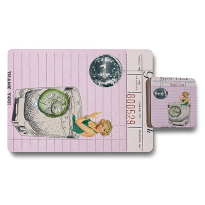 Benjamin Tate Design Placemat Coaster Set 12Piece Wood Bottom High End Print Artwork Exclusive Design Lux from B&Q