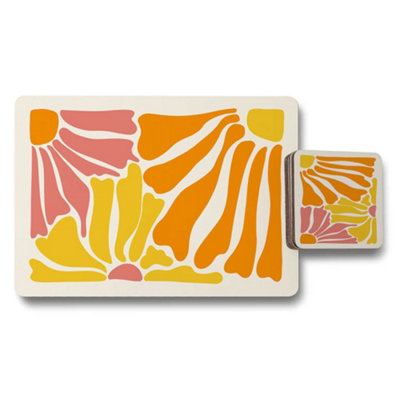 Benjamin Tate Design Placemat And Coaster Set With Luxe Wood BaseDesigner Artwork CollectionLimited Edition from B&Q