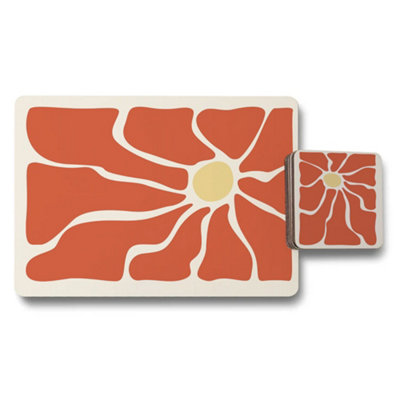 B&Q -  Designer Artwork Placemat Coaster Set With Wood Bottom Exclusive Limited Edition Prestige
