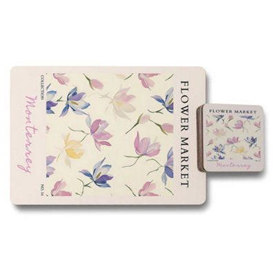 B&Q -  Flower Market Monterrey Limited Placemat Coaster Set