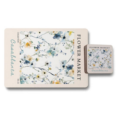 B&Q -  Casablanca Flower Market Placemat And Coaster Set From Flower Market Collection Limited Edition