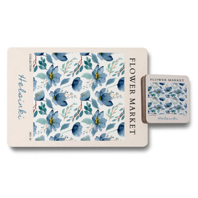 B&Q -  Flower Market Helsinki Placemat Coaster Set Limited