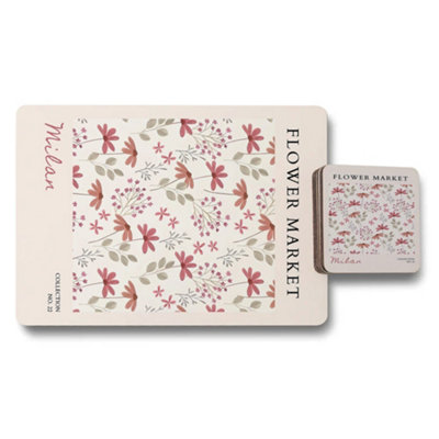 B&Q -  Milan Flower Market Placemat And Coaster Set Flower Market Collection Exclusive Designer