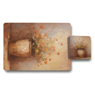 Benjamin Tate Design Designer Artwork Placemat Coaster Set With Walnut Wood Bottom And High End Print Limited Edition from B&Q