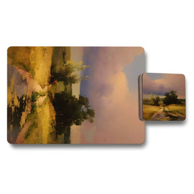 Benjamin Tate Design Artisan Placemats And Coasters Set With Wood Bottom Designer Artwork Collection Limited Edition from B&Q
