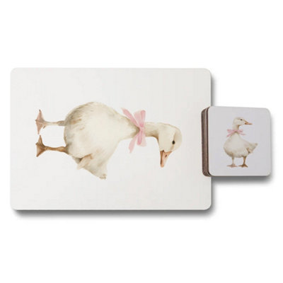 B&Q -  Duck Artwork Placemats Coasters Set Elite Fine Art