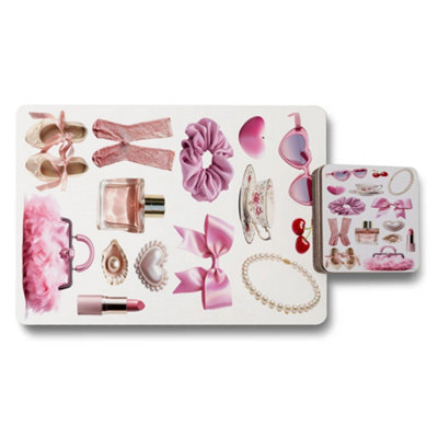 Benjamin Tate Design Designer Artwork Placemat Coaster Set Twelve With Wood Backing Exclusive Limited Edition from B&Q