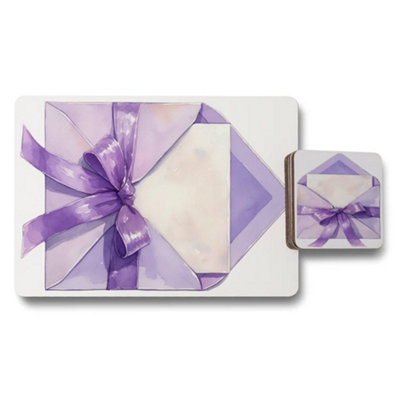 B&Q -  Watercolor Designer Artwork Placemat Coaster Set Elite