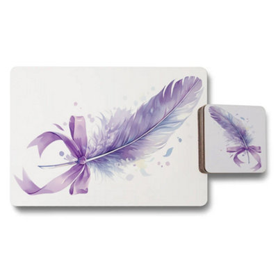 B&Q -  Set Of Twelve Placemat Coaster Set Designer Artwork With Wood Bottom Exclusive Edition