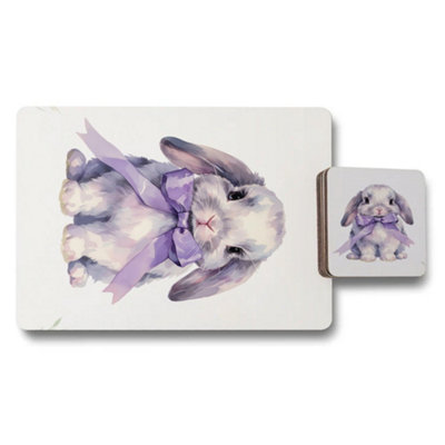 B&Q -  Rabbit Fine Art Placemat Coaster Set Limited Edition