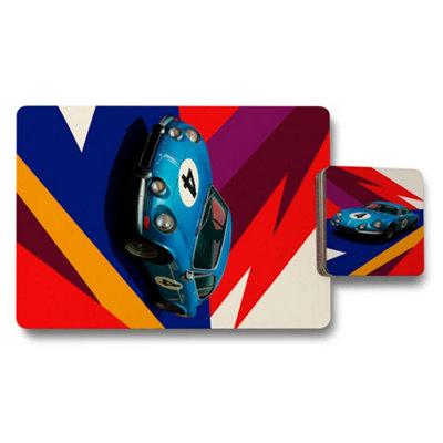 B&Q -  Designer Artwork Placemat Coaster Set Wood Limited Edition