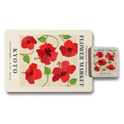 B&Q -  Kyoto Flower Market Placemats Coaster Set Limited Edition