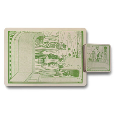 B&Q -  Placemat Coaster Set Wood Bottom Limited Edition