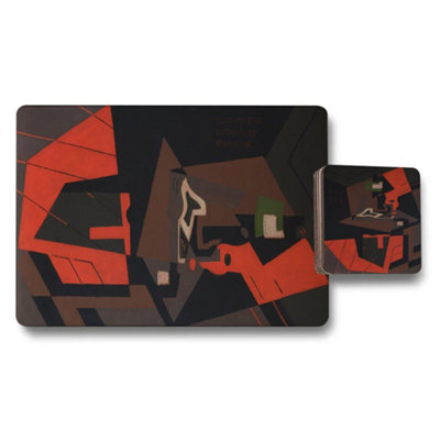 B&Q -  Wooden Bottom Placemat And Coaster Set Exclusive Artwork
