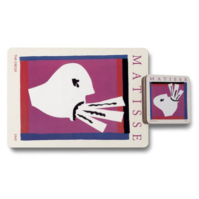 B&Q -  Matisse Collection Placemats Coasters Set Wood Base Limited
