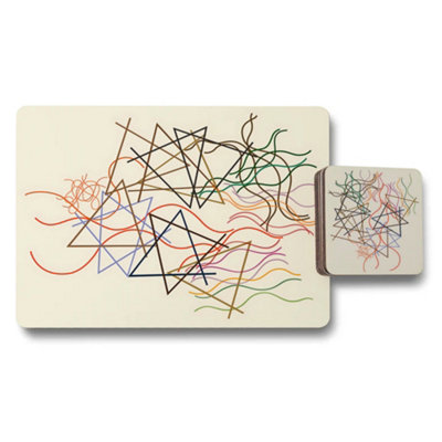 B&Q -  Placemat Coaster Set Limited Edition Designer Wood Artwork