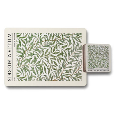 B&Q -  William Morris Willow Bough Placemat Coaster Set Willow Bough Collection Limited Edition