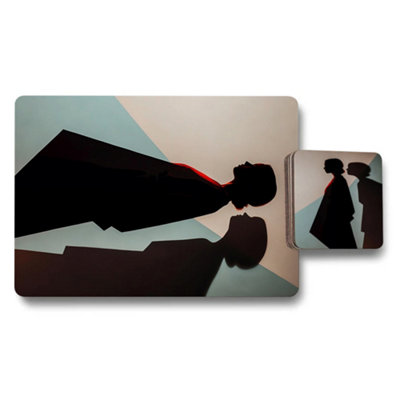Benjamin Tate Design Placemat And Coaster Set Designer Artwork With Wood Base Limited Exclusive Edition from B&Q