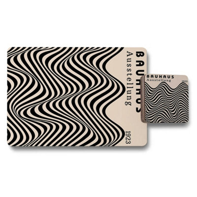 Benjamin Tate Design Bauhaus Placemat And Coaster 1923 Ausstellung Wood Limited from B&Q