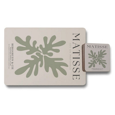 B&Q -  Matisse Collection Placemat And Coaster Set With Wood Bottom Set Of 12 Limited Edition