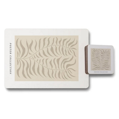 B&Q -  Poster Collection Placemat Coaster Set Wood Base Exclusive