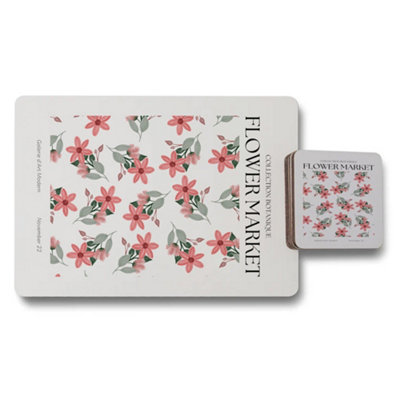 B&Q -  Galerie D Art Moderne Flower Market Placemat And Coaster Set Botanique Collection Limited Edition