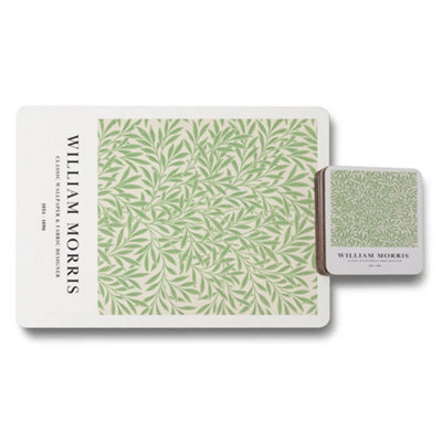 B&Q -  William Morris Placemat Coaster Set Wood Bottom Heritage