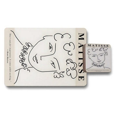 B&Q -  Matisse Art Placemat Coaster Set 12 Designer Artwork Wood Bottom Limited Edition Exclusive
