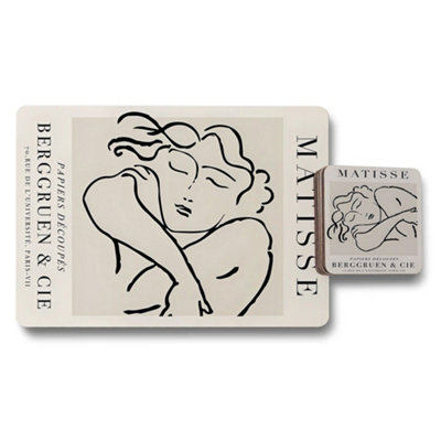 Benjamin Tate Design Berggruen And Cie Matisse Papiers Decoupes Placemat And Coaster Set Wood Bottom Limited Edition