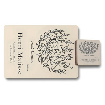 Benjamin Tate Design Henri Matisse Placemats Coaster Set Wooden Collection Elite