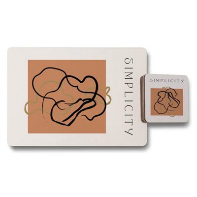 B&Q -  Simplicity Placemats And Coasters Set Wood Bottom Limited