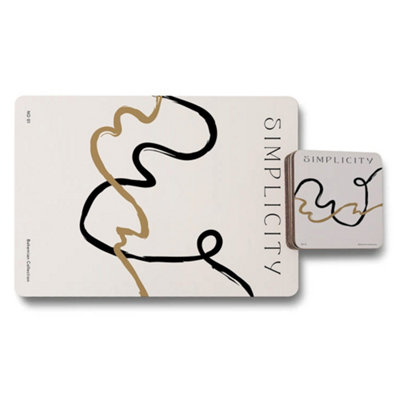 Benjamin Tate Design Simplicity Bohemian Collection Placemat Coaster Set Elite from B&Q