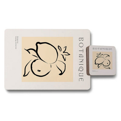 B&Q -  Botanique Designer Artwork Placemat Coaster Set With Wood Backing Limited Edition
