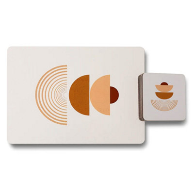 B&Q -  Placemat Coaster Set Designer Artwork Collection With Wood BottomLimited Edition
