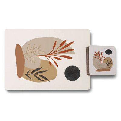 Benjamin Tate Design Abstract Wood Bottom Placemat Coaster Set Exclusive Edition from B&Q