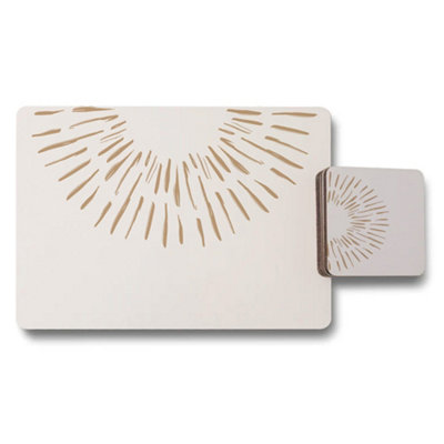B&Q -  Placemat Coaster Set Wood Bottom Limited Edition
