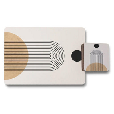 Benjamin Tate Design Placemat Coaster Set Wood Bottom Luxe Collection Limited from B&Q