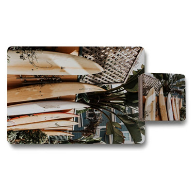 B&Q -  Placemat Coaster Set Wood Bottom Signature Collection