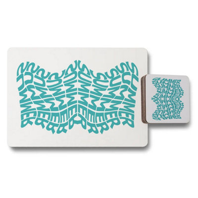 B&Q -  Placemat Coaster Set Designer Artwork Exclusive Wooden Base Collection 12 Piece 11X8 Inch Placemats And Coasters