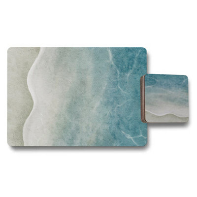 B&Q -  Designer Artwork Placemat And Coaster Set With Wood Backing Limited Edition Print Technology