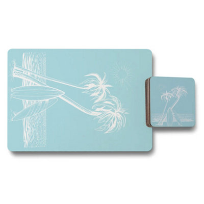Benjamin Tate Design Designer Palm Artwork Placemat Coaster Set Limited Edition from B&Q