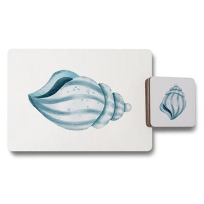 B&Q -  Sea Shells Elite Placemat Coaster Set Watercolor Collection